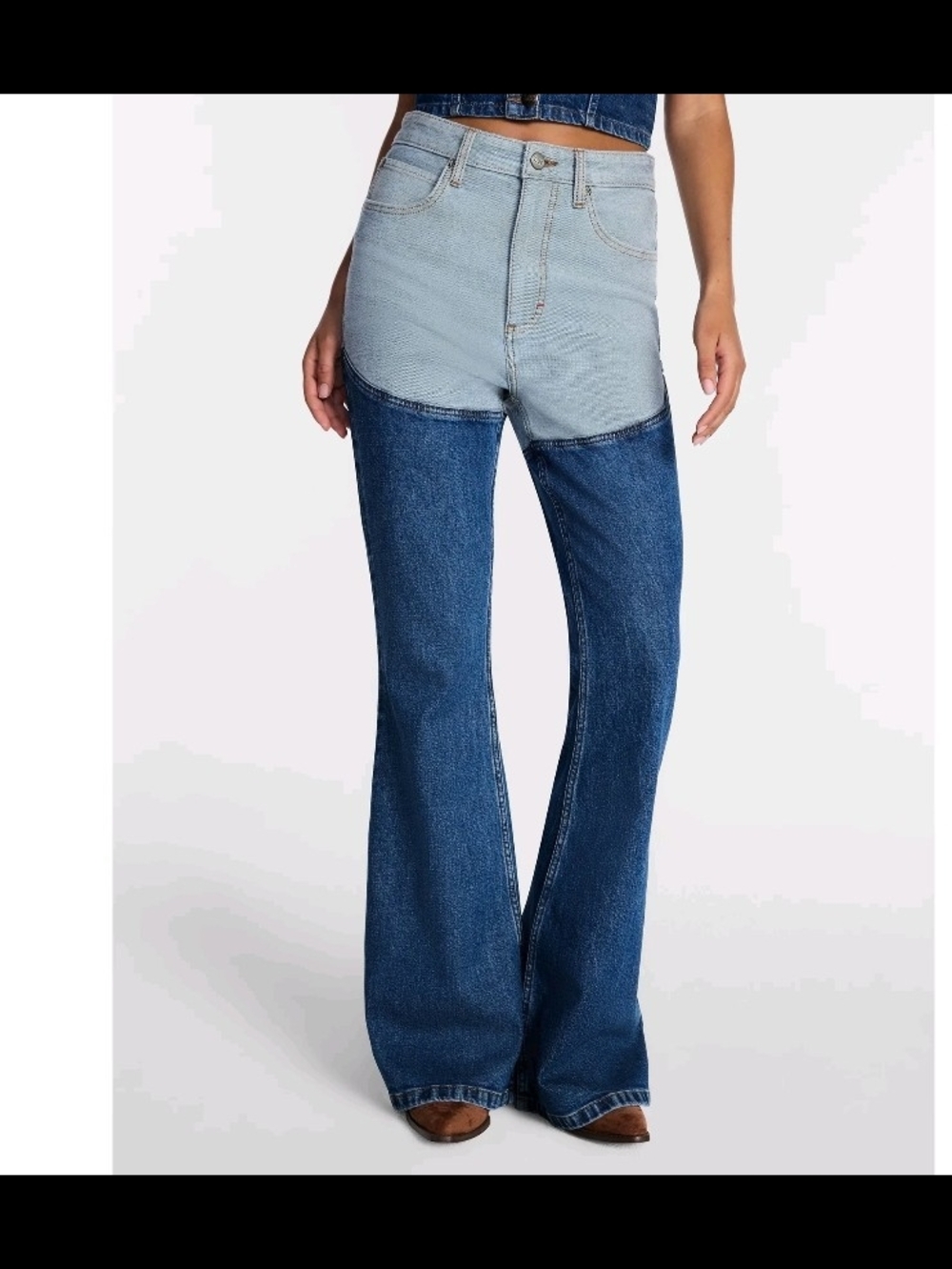 NWT Lee x Kacey Musgraves Denim Chaps Flare Jeans Kacey Lee Collection Sizes2-14
